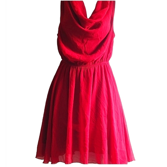 Women's Silk Chiffon Cocktail Party Dress - Picture 3 of 11